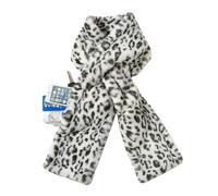 Genérico Faux Fur Scarf with Hidden Zipper Pocket, Soft Cozy Warm Windproof Winter Scarf for Women (Leopard Print)