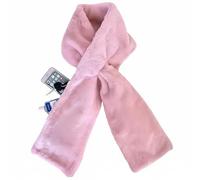 Genérico Faux Fur Scarf with Hidden Zipper Pocket, Soft Cozy Warm Windproof Winter Scarf for Women (Pink)