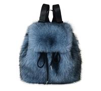 Genérico Faux Hair Plush Backpack - Fuzzy Fashion Drawstring Bag, Adjustable Shoulder Strap Backpack For Girls, Lightweight Feature, School Travel Accessories, Winter Hiking Outdoor Trips Use