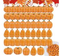 Generico Faux Pumpkins 50 Pieces Miniature,Artificial Pumpkins For Decorating - Miniature Figurine Artificial & Dried Flora, Resin Desk Ornament For Harvest Autumn Halloween Thanksgiving Table Party