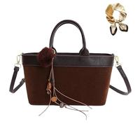 Genérico Faux Suede Purse Tote Bag for Women, Trendy Leopard Print Brown Handbag, Vintage Hobo Cheetah Crossbody Shoulder Bag