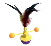 Genérico Feather Ball Toys for Cats, Tumbling Cat Toy, Rotating Kitten Ejercise, Pouncing Pet Teaser Supplies, Perfect Indoor Activities and Entertainment, Engaging & Fun Playtime Cats
