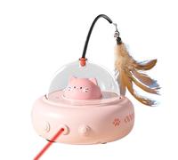 Genérico Feather Cat Toys, Rechargeable Teaser, 4.33x4.53x11.02 Inches 360° Rotating Motion, Automatic Pet Enrichment, Kitten Exercise & Hunting Training, Ideal for Indoor Cats