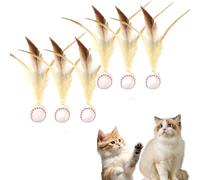 Genérico Feather Elastic Balls for Cats, Interactive Feather Ball Toy Set for Cats, Elastic Interactive Toy, Mini Basketball Soccer Toys for Exercise (H-PCS)