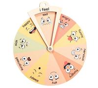 Genérico Feelings Chart - 9.44in Emotion Wheel | Wooden Feelings Decor | Emotion Pie Chart Mental Health For School Counselor, Social, Silent Communication Control Tool For Classroom