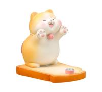 Genérico Feline Device Cradle - Mascot Ornament for Propping | Weighted Polished Resin with Anti-Scratch Grip & Hands-Free Viewing Angle for Smart-Phones, E-Readers, Desks and Nightstands