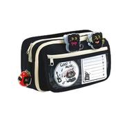 Genérico Feline Pouch - Stationery Organizer for Journaling | Roomy Interior with Kitty Print, Washable Canvas Fabric, Art Supply Carrier for University, Library, Studio and Bedroom Desktop Planning