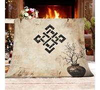 Genérico Felpa Cálida Decoración del Hogar Manta XXL 180x220cm NóRdico Runas Patrones SimbóLicos Franela Mantas MarróN Claro para Decoraciones De Fiesta Mujeres Sofá Cama Sala De Estar Dormitorio APA