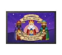 Genérico Felpudo de Bienvenida a los Reyes Magos. Felpudo Personalizado con el Nombre de la Familia de la casa Que da la Bienvenida a Sus majestades en época navideña.
