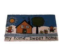 Genérico Felpudo de Coco My Home Sweet Home 75 x 40 cm, Diseño Casa Familiar, Alfombra Decorativa para Entrada de Hogar, Interior y Exterior