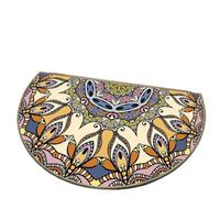 Generico Felpudo de terciopelo de cristal vintage semicircular bohemio para entrada, salón, entrada exótica, pie de página, decoración del hogar (Color1,80 x 120 cm)