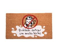 Genérico Felpudo Divertido 40x70 cm - “Prohibido Entrar con Mala Leche” | Fibra de Coco Natural con Base Antideslizante | Alfombra de Entrada para Exterior e Interior