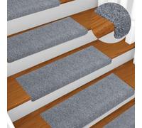 Genérico Felpudos autoadhesivos para escaleras, 15 Unidades, 65 x 21 x 4 cm, Gris Claro, Borde Rectangular,Casa y jardín,Productos del hogar,Alfombrillas para escalones-134564