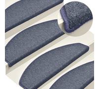 Genérico Felpudos para escaleras 15 uds 65x24x4 cm Gris Oscuro y Azul Semicircular Grande,Productos del hogar,Alfombrillas para escalones-322365