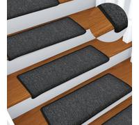 Genérico Felpudos para escaleras 15 Unidades 65x21x4 cm Antracita Borde Rectangular,Casa y jardín,Productos del hogar,Alfombrillas para escalones-134567