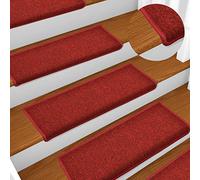 Genérico Felpudos para escaleras 15 Unidades 65x21x4 cm Rojos Borde Rectangular,Casa y jardín,Productos del hogar,Alfombrillas para escalones-134572