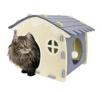 Generico Felt Cat Cave | Foldable Washable Detachable Dog Supplies | 43x37.69x35.2cm Interactive Cat Winter Bed | For Indoor Outdoor Winter Travel Car Camping Desk Bedside Window Chair Couch Room