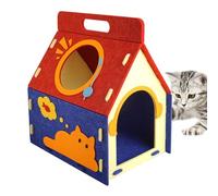 Genérico Felt Cat House - Enclosed Pet Bed | Claw-Resistant Enclosure Multi-Hole Pet Cave Nest - Spacious Interior Lounging Area For Cats Dogs Kittens Puppies Indoor Home Bedroom Living Room Winter
