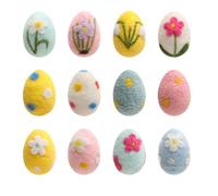 Generico Felt Easter Egg Decoration Set 12 Pack | Felt Material, 2.4in x 1.8in, Speckled Design | DIY Garland Ornaments, Home Wall Tree Hanging Decor | Spring Holiday Crafts