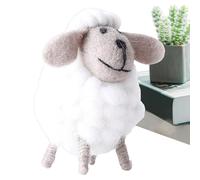 Generico Felt Lamb Figurine - Decorative Cute Stuffed Animals Lambs Toy, Wool Lambs Charm, Farm Plush Animals Decorations | Handcrafted Felts Sheep Collection Felt Sheep Mini Table Ornament