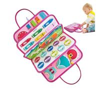 Genérico Felt Learning Board, Fine Motor Skills Sensory Educational Toy Kids, Interactive for Preschool Kindergarten Learning with Buttons Zippers Buckles and Shapes Travel or Classroom Play