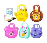 Genérico Felt Sewing Craft - Cute Animal Felt Sewing Kit, Kids Śewing Crafts Supplies, Learn To Sew Purse | For Beginners DIY Enthusiasts Birthday Classroom Activity Homeschooling School
