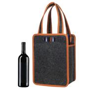 Genérico Felt Wine Bottle Bag, Travels Felt Tote for Wines Bottles with Sturdy Handle Design, Ideal Wine Carrier for Barbecue, Camping, Travel, and Picnic, 9.5x7x13 Inches