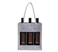 Genérico Felt Wine Tote Bag - Wine Bags For Travel with Handle | Leakproof Wîne Tote Bag | Felt Wîne Bâgs with Handle and Window, Reusable Bottle Gift Bags Secure for 6-Bottle Storage Transport