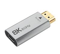 Genérico Female To Male Adapter - Zinc Alloy Gold Plated | 8K Low Latency Converter | 60Hz Game Console Extension Coupler Cord Lead Dongle For Phone Laptop Monitor Projector TV Display Screen