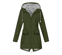 Genérico Femme Manteau Imperméable Léger Blouson Hooded avec Ceinture Parka Coupe-Vent Respirant pour Printemp Automne