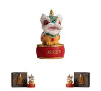 Genérico Feng Shui Statues 2 PCS Lion Dance Figurine- Mini Fu Lion Ornaments, Lion Pair, Auspicious Good Luck Charm for Home Desk Decoration (1Pcs*Blue)