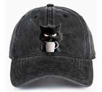 Genérico Feral but Fashionable Cat Hat Edition - Grumpy Cat Coffee Cap, Adjustable Cotton Baseball/Trucker Hat for Men & Women (Black)