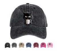 Genérico Feral but Fashionable Cat Hat Edition,Grumpy Cat Coffee Cap, Lightweight,Breathable and Adjustable Hat,for Unisex (Black)