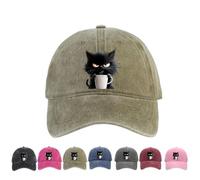 Genérico Feral but Fashionable Cat Hat Edition, Grumpy Cat Coffee Cap, Lightweight Breathable Material Cat Snapback Hat for Men Women (Khaki)