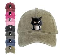 Genérico Feral but Fashionable Cat Hat Edition, Grumpy Cat Coffee Hat for Men Women, Adjustable Feral Cat Trucker Baseball Coffee Cap, Lightweight and Breathable, Adjustable (Khaki)