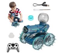 Genérico Ferngesteuertes Auto, 90 Min Spielzeit, 2,4 GHz Doppelseitig 360° drehbare RC Stunt Crawler mit Scheinwerfern, 4WD Off Road Drift RC Auto Spielzeug Geschenke für 6-12 Grün