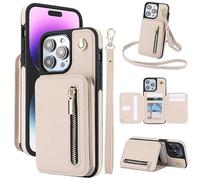 Genérico Fertilvrsus Phone Case, Fertilvrsus Wallet Case,Leather Flip Cover with Hand Strap, with Card Slots, Crossbody Lanyard for iPhone 15/14/13/12 Pro MAX (For iPhone11Promax,White)