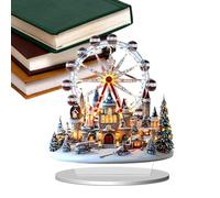 Genérico Festive Acrylic Centerpiece - Holiday Desk Statue for Cozy Winter Display | Clear Acrylic Craft, Flat Decorative Artwork, Seasonal Table Accent, Living Room Bookshelf Ornament, Party Home