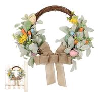 Genérico Festive Easter Wreath - 15.8Inch Front Door Decor for Holiday Party | Artificial Spring Design with Bow Knot and Eggs, Entryway Decoration, Seasonal Accessory for Family Gathering Wedding