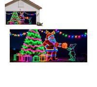 Genérico Festive Facade - Garage Door Wrap for Holiday Cheer | 2D Fluorescent UV-Activated Backdrop with Vibrant Glow & Easy Installation for Porch Wall Gate Yard and Outdoor Indoor Party Decoration