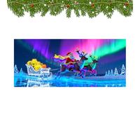 Genérico Festive Facade - Garage Door Wrap for Holiday Cheer | 2D Fluorescent UV-Activated Backdrop with Vibrant Glow & Easy Installation for Porch Wall Gate Yard and Outdoor Indoor Party Decoration