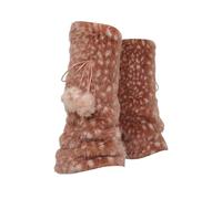 Genérico Festive Faüx Leg Wärmerš - Deer Pattern Boot Toppers With s, Šoft Plush Photo Prop For, Čozy Holiday Accessory For Women, Great Ƒor Themed Parties