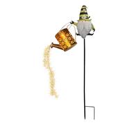 Genérico Festive Garden Lantern - Solar Path Lights for Holiday | Metal Frame with Kettle Shape, GNOME Theme Decoration, Outdoor Christmas Lighting for Patio Lawn Accent, Winter Snow Display