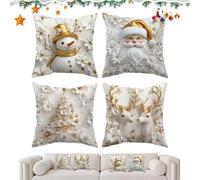 Genérico Festive Pillow Cover - Christmas Linen Case for Holiday | 18x18 Inch with Modern Cute Design, Decorative Cushion for Home Room Bedroom Living Couch Sofa Bed Patio Porch