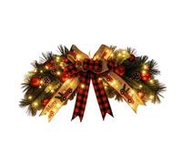 Genérico Festive Pine Garland - Holiday Wreath Decor for Home | Artificial Greenery with LED Lights, Pine Cones and Red Berry, Hanging Decoration, Seasonal Christmas Accent for Mantel Door Wall