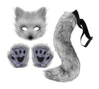 Genérico Festivo: Juego de disfraces de Halloween de lujo guantes y peludos realistas para cosplay y diversión festiva (Dark Gray One Size)