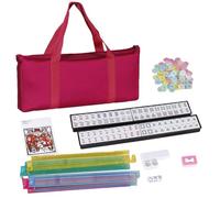Genérico Fichas de Mahjong - 166 Fichas Juego Compacto de Viaje Mahjong,Set Portátil con Reglas y Dados, Herramienta de Aprendizaje para Adultos y Principiantes