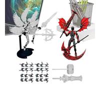 Genérico Figura De Acción, 2 Set Robot Preensamblado con Alas, Escritorio Impreso en 3D con articulaciones móviles, para Coleccionistas Amantes De Juegos Salón Estante Escritorio