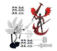 Genérico Figura De Acción Robot, 2 Set Robot Preensamblado con Alas, Decoración Mesa con Articulaciones Móviles, para Coleccionistas, Amantes de Juegos, el Dormitorio, Estantería, Escritorio