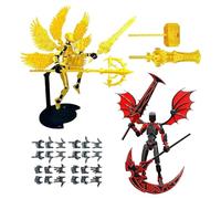 Genérico Figura De Acción Robot - 2 Set Robot Preensamblado con Alas - Escritorio Impreso en 3D con articulaciones móviles - para Coleccionistas Amantes De Juegos Salón Estante Escritorio